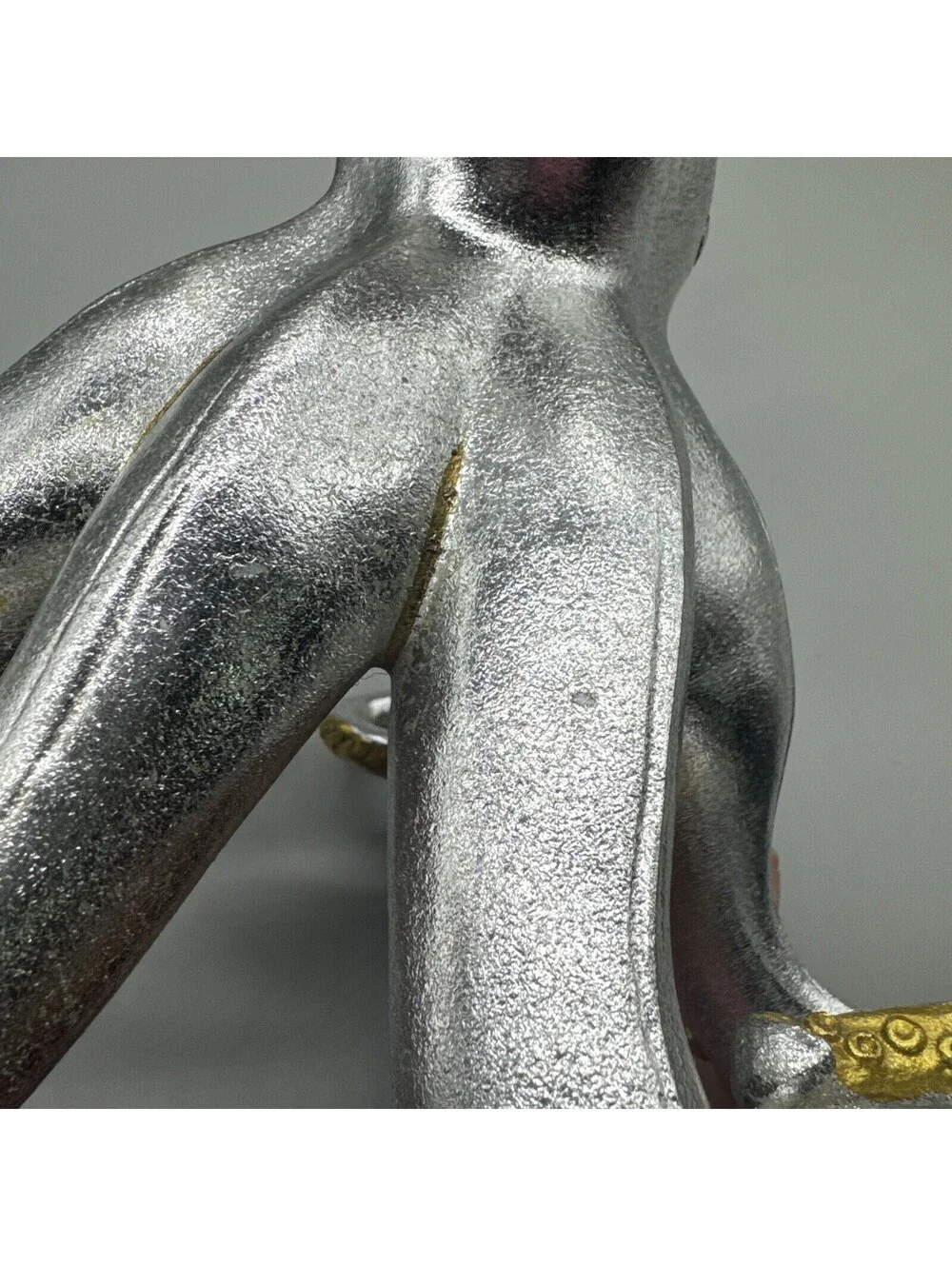 Shiny Silver Gold Octopus Statue Art Resin Nautical Sea Life Figure 8.5x11x10”